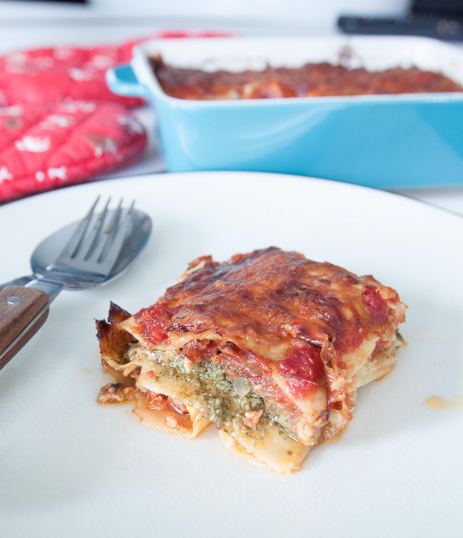 Food Makes Me Happy Cheesy Goodness Chicken Pesto Lasagna